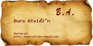 Buro Alvián névjegykártya
